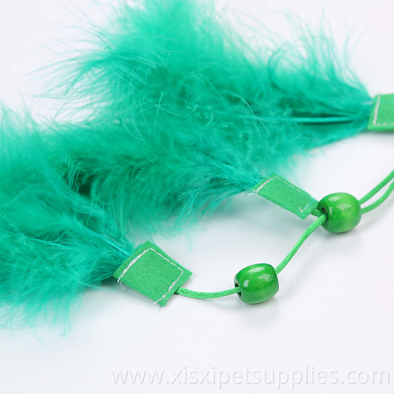 bamboo and panda style Handmade Interactive Funny Playing Cat Teaser Stick Toy With Feather